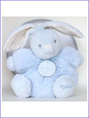 Kaloo Plush Blue Rabbit Soft Plush Stuffed Animal w/Round New In Gift Box